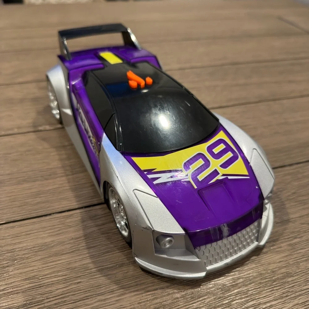 Vibrant Purple and Silver Toy Car